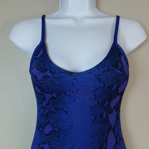 Missguided Blue Snake Print Skater Dress Size 2 - Picture 2 of 9